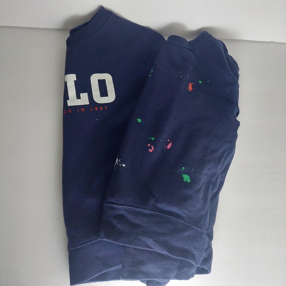 Lot Of 2 Polo by Ralph Lauren Blue Crewneck Sweaters Size 5